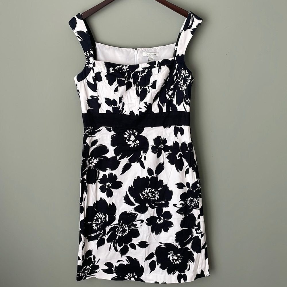 White House Black Market black and white floral dress